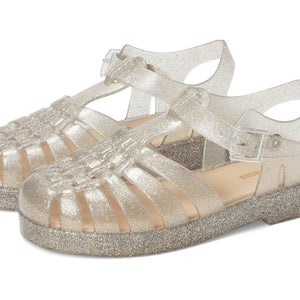 Mini Melissa Possession 33521 Sandal Girl's US 1 Beige Glitter Fisherman GAL1951