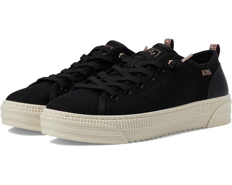 BOBS By Skechers Copa 114640-BLK Sneakers Women's 6 Black Platform Shoes UWU976
