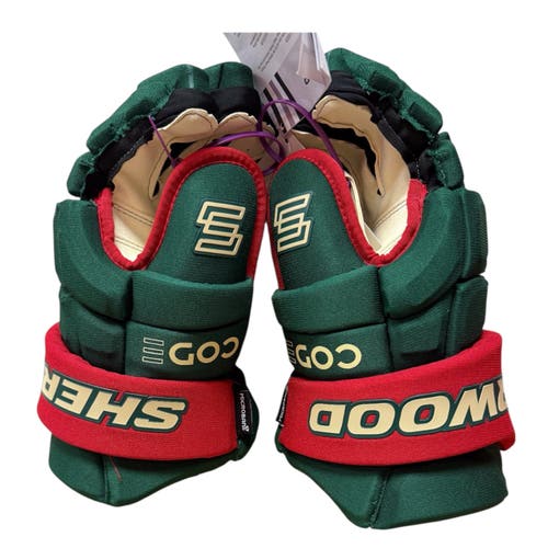 Sher-Wood Code SR Encrypt 1 Pro Gloves (New)- Green and Red