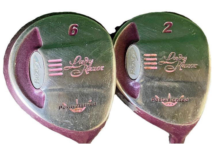 Lady Razor Fairway Wood Set 2w, 6w RH Acer Ladies Graphite Good Arthritis Grips