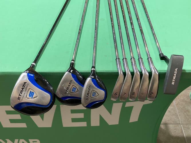 Used Men’s Strata Complete Starter Set | R Flex | DR, 3W, 5HY, 6i-9i, PW, Putter