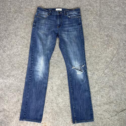 DL1961 Jeans Mens 32x32 Blue Distressed Slim Straight Russell Denim Pants