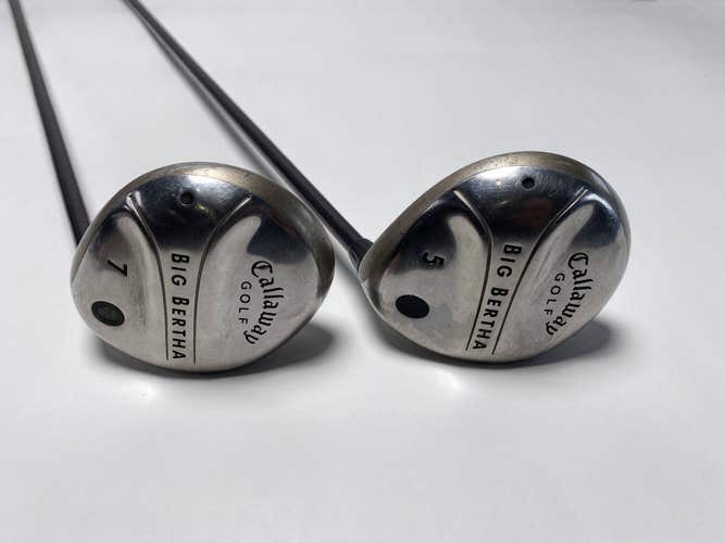 Callaway Big Bertha 2004 5 & 7 Fairway Wood Set 18* 21* Gems 55 Womens RH