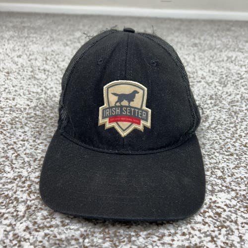 Irish Setter Hat Cap Snap Back Mens One Size Black Mesh Trucker Dog Red Wing