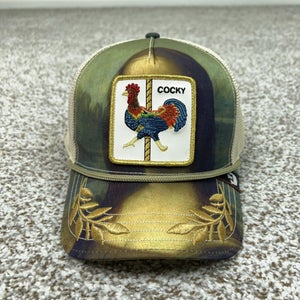 Goorin Bros The Farm Hat Cap Snap Back Mens One Size Rooster Cocky Green Trucker