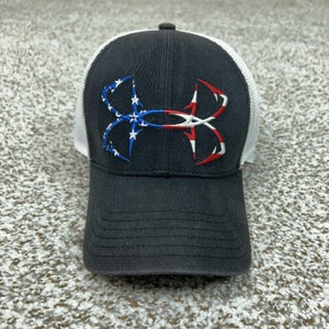 Under Armour Hat Cap Snap Back Mens One Size USA Flag Trucker Fishing Sports