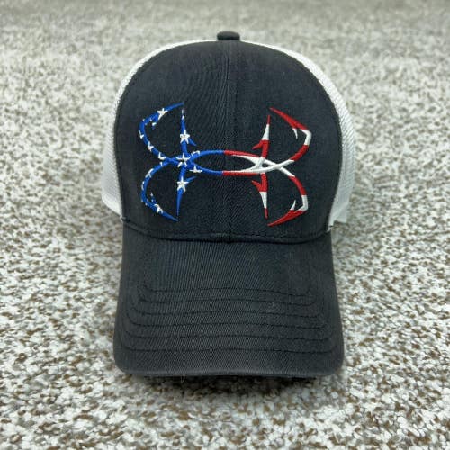 Under Armour Hat Cap Snap Back Mens One Size USA Flag Trucker Fishing Sports