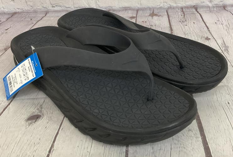 Hoka One One FL1018B Men's Ora Recovery Flip Flops Black Sandals Thong US 13