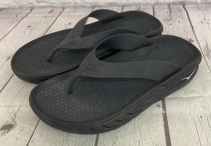 Hoka One One FL1018B Men's Ora Recovery Flip Flops Black Sandals Thong US 8 W 13