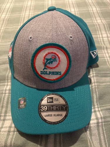 Miami dolphins sideline throwback fitted large xl hat