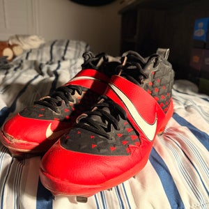 Red Men's Size M 11.0 Adult Nike Force Zoom Trout 7 High Top Metal Limited Ed