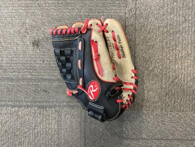 Used Rawlings PLAY MAKER SERIES BB/SB Glove RH Throw Black And Grey 11" 11614-S000228803