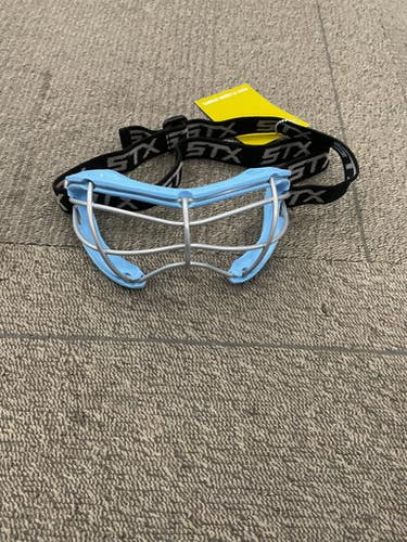 Used STX 2 SEE S GOGGLES Lacrosse Facial Protect Carolina Blue Senior 11614-S000228735