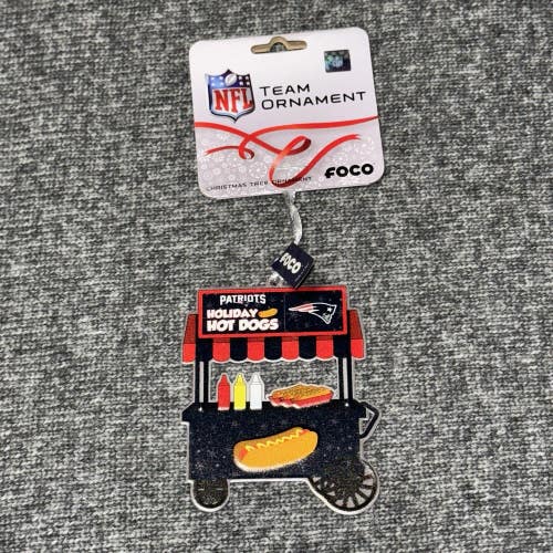 New England Patriots NFL Foco Holiday Hot Dog Concession Stand Ornament