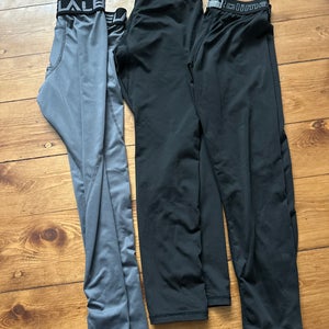 Black Compression base layer pants set of three. Youth medium.