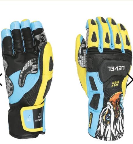 Yellow/Blue  Small / Medium Adult Unisex Level Gloves (New)
