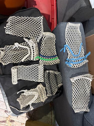 Used lacrosse mesh 9 pieces