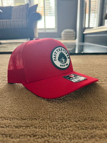 Red PAST THE PINES GOLF CO. Men's One Size Fits All Hat (New)