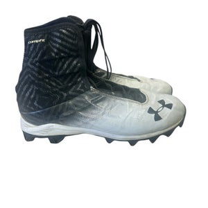 Used Under Armour HIGHLIGHTS Adult FB Cleats Black And White Senior 9 11862-S000092231