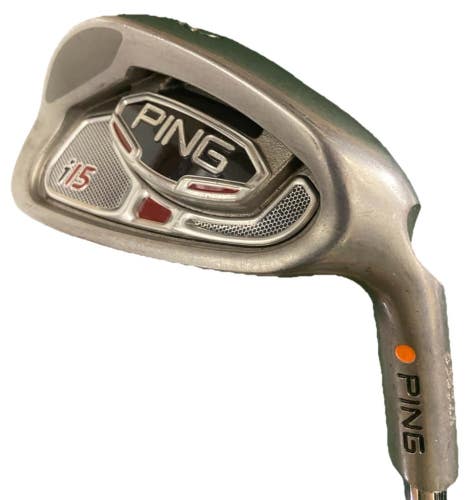 Ping i15 9 Iron Orange Dot 2* Flat Men's RH AWT Stiff Steel 36" Good Stock Grip