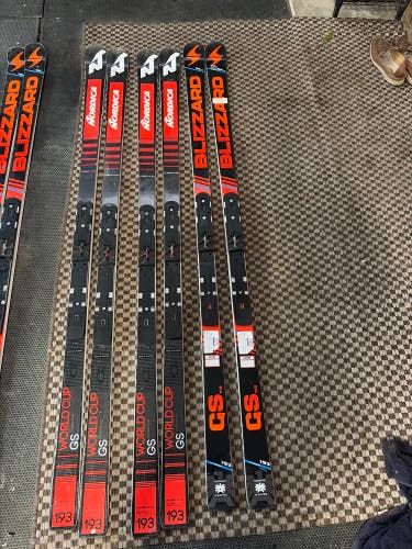 Blizzard and Nordica WC FIS GS skis ($100 each)