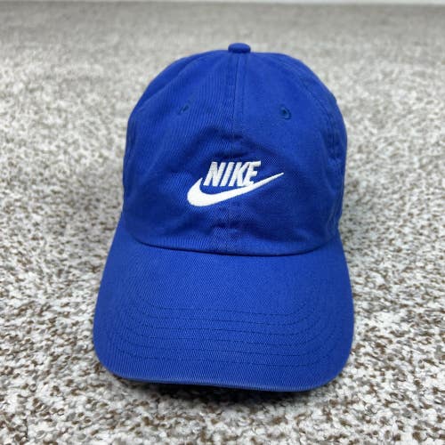 Nike Hat Cap Strap Back Mens One Size Blue Club Cap Swoosh Logo Sports Casual