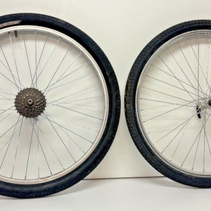 Alexrims X-Rims/Weinmann XTB26 7-Speed Aluminum 26" QR Mtn Bike Wheelset +Tires