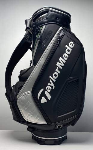 TaylorMade Qi35 2025 Tour Staff Bag Black 6-Way Divide Single Strap Golf Bag