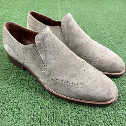 Allen Edmonds Lucca Slip On Italian Loafers Taupe Suede Size 9.5 D