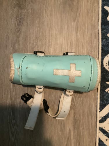 Hallowed Cross Teal Junior Shin Guards (New)