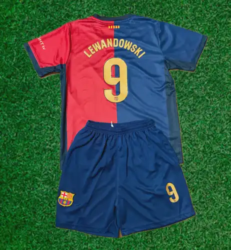 Barcelona Home Soccer Jerseys set No. 9 Lewandowski 28 = YL US Kids Unisex (New)