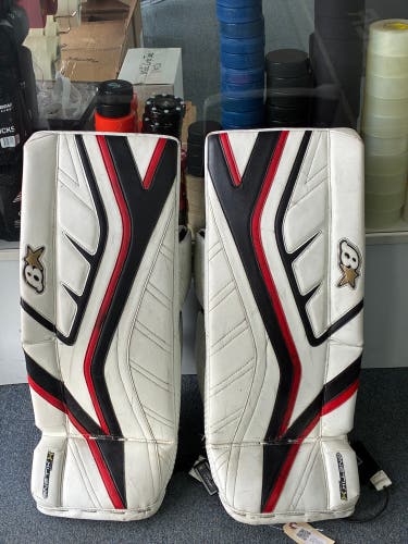 White 27" Junior Brian's Gnetik X Goalie Leg Pads (Used)