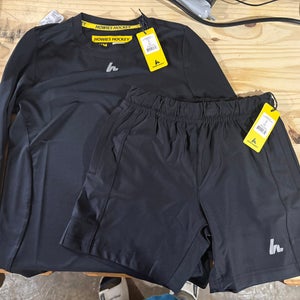 Black Youth Medium Boys Howies Performance long sleeve shirt and shorts (New)