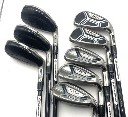 Adams Idea a70s Iron/Hybrid Combo Set 3-5H 7-PW,SW Graphite Senior A Shafts w/HC