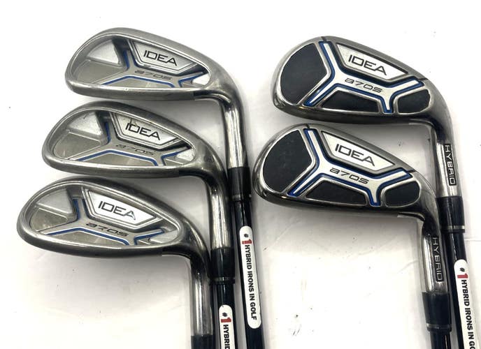 Adams Idea a70s Iron Set 7-PW, SW Pro Launch Graphite Senior A Shafts *Good*