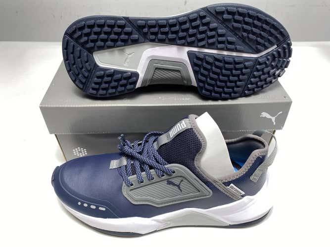 Puma GS.One Golf Shoes Navy Blue Gray White Men's SZ 9 (195405 03)