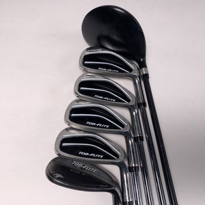 Top Flite Stainless Club Set 3W 6 7 8 PW SW Regular Graphite & Steel Mens RH
