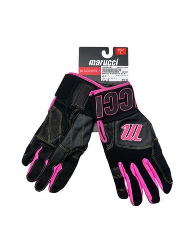 Used Marucci BLACKSMITH BB/SB Batting Gloves Black And Pink LG 11835-S000203165