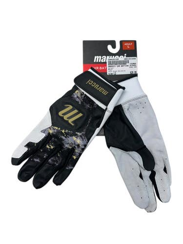 Used Marucci GXR BB/SB Batting Gloves Black And White LG 11835-S000203169