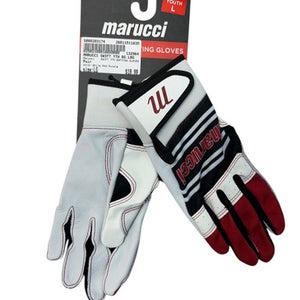 Used Marucci SWIFT YTH BATTING GLOVES BB/SB Batting Gloves White And Purple LG 11835-S000203174
