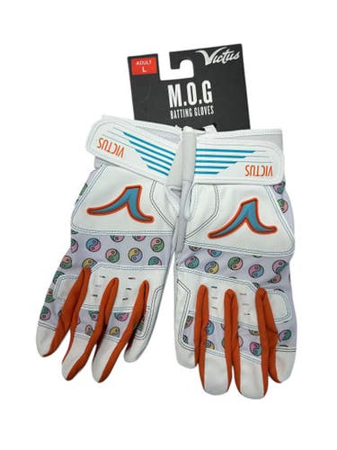 Used Victus MOG BB/SB Batting Gloves White And Orange MD Tall 11835-S000203179