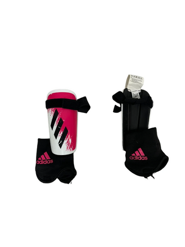 Used Adidas Soccer Shin Guards Youth White And Pink SM 11692-S000145368