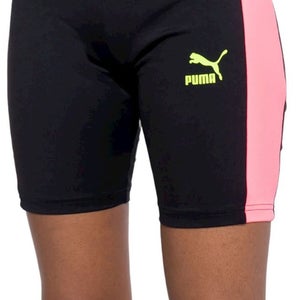 Puma Summer Squeeze Blocking 7" Tight Shorts Women XS Black Stretch Active JZZ93