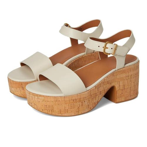 FitFlop Platfform Sandal Women 11 Paris Beige Cork Wedge Heel Ankle Strap JZZ632