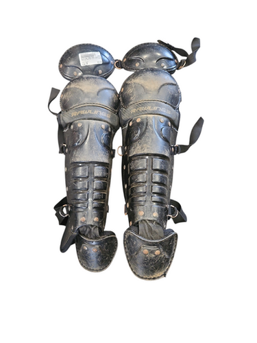 Used Rawlings RAWLINGS YOUTH SHIN GUARDS Catchers Leg Guards Black Junior 11850-S000022615