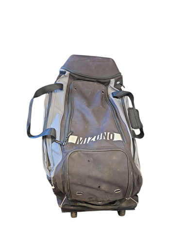 Used Mizuno BLACK WHEELED BAG BB/SB Player Wheeled Bag Black 11850-S000022041