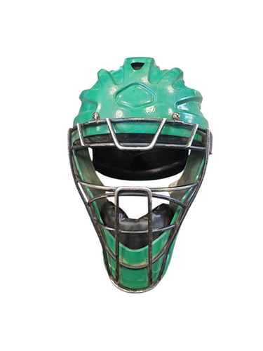 Used Mizuno MSCHY200 Catchers Helmet w/Mask Green MD 11850-S000022047