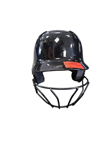 Used Evoshield ALL BLACK SOFTBALL Batting Helmet w/Mask Black MD 11850-S000022122
