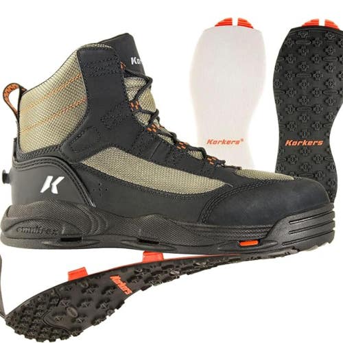 Korkers Greenback FB4810 Men's Dried Herb Black Round Toe Wading Boots DWA3540