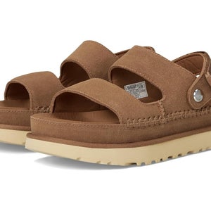 UGG Goldenstar Glide Sandals Women's US 8.5 Chestnut Suede Slip-On HAWK1192